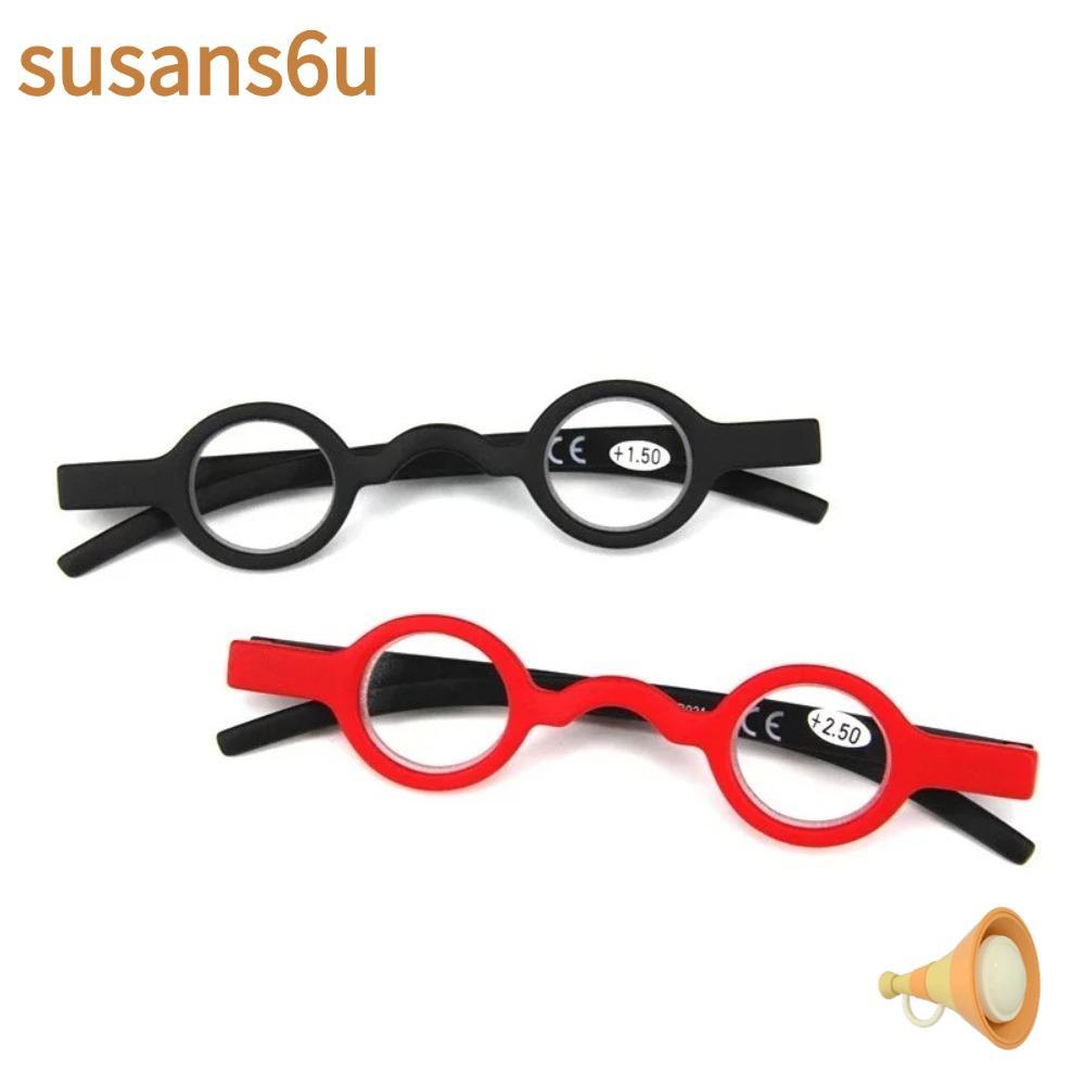 แว่นอ่านหนังสือ SUSAN กรอบกลมย้อนยุคสำหรับสายตายาว เรซิ่นคุณภาพสูง 1.0-3.0 ดีลักซ์ของขวัญ