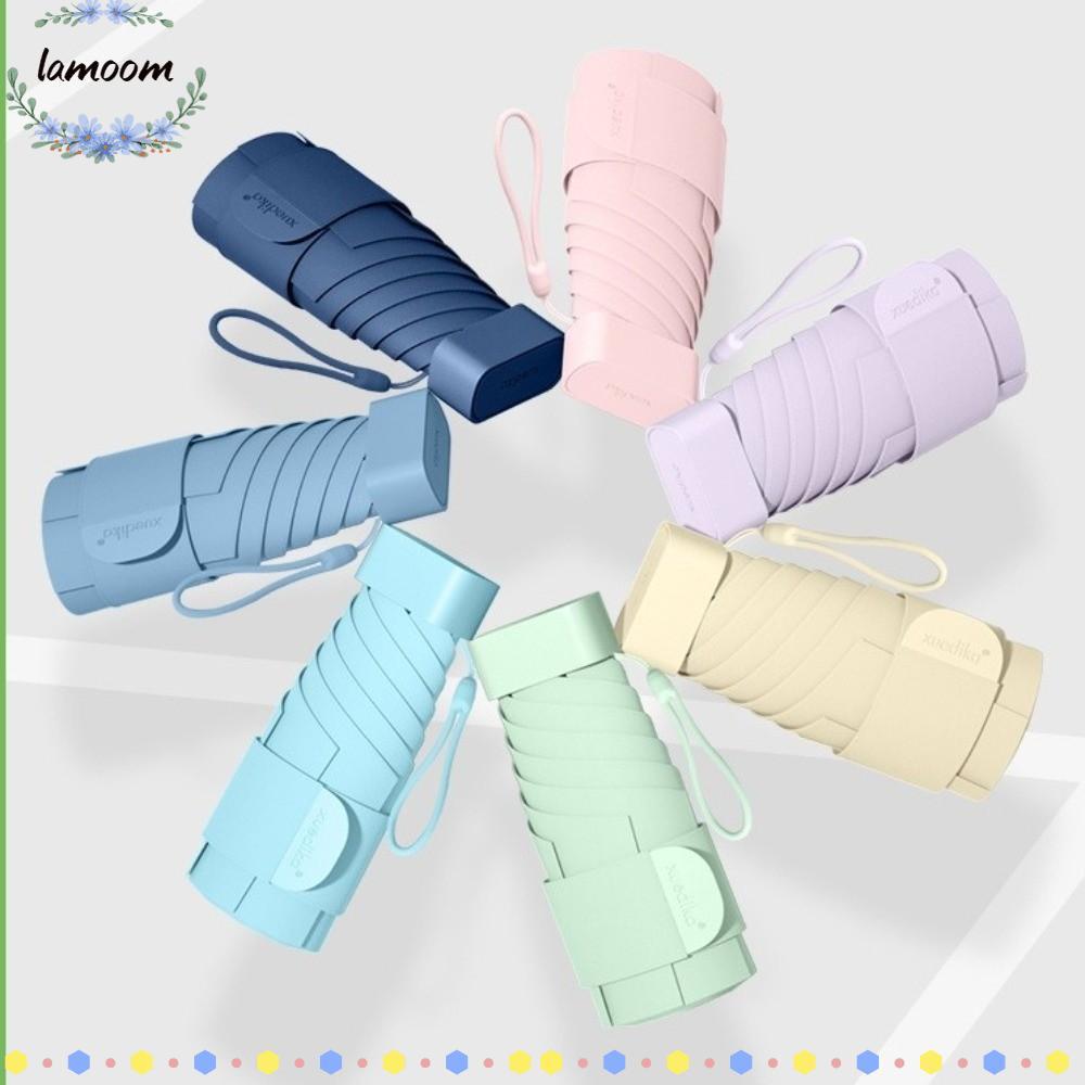 LAMOO ร่มพกพากันฝนกันแดด ขนาดกะทัดรัดน้ำหนักเบา ป้องกันรังสียูวี พับเก็บได้ 6 พับ ใช้คู่ Outdoor