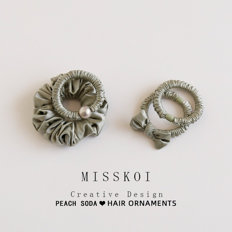 MISSKOI ยางรัดผมผูกเชือกสไตล์ใหม่ นุ่มไม่พันกัน ยืดหยุ่นสูง ทนทาน