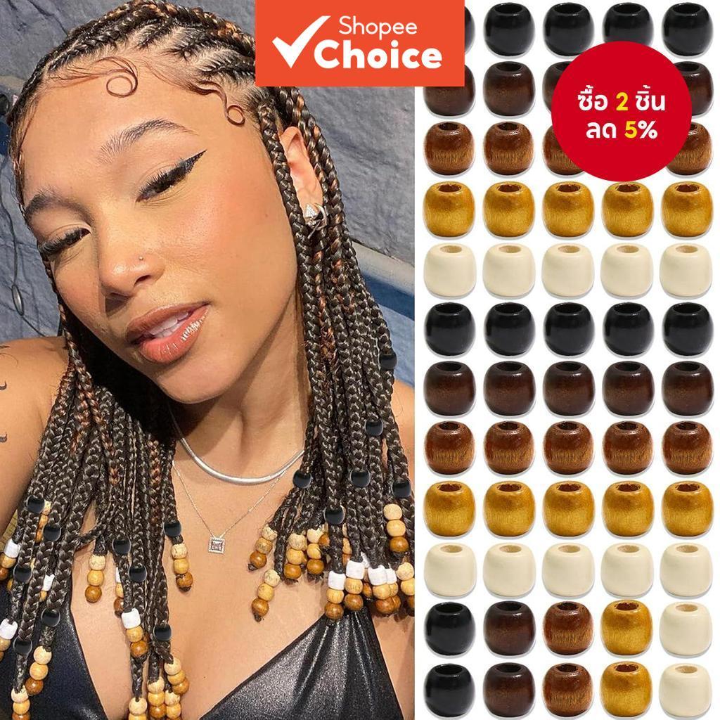ลูกปัดผม 60 ชิ้นหลุมขนาดใหญ่ DIY เครื่องประดับอุปกรณ์ Dreadlock Braiding ลูกปัดสําหรับวิกผม