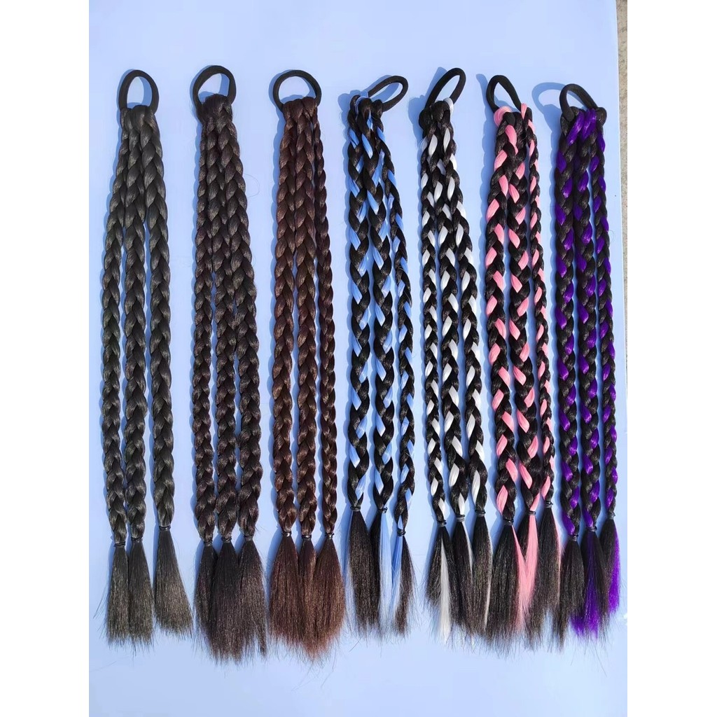 ไฮไลท์ผม มวยผมปลอม กล่องมวย Braids สูงวิกผมหางม้า Braids Sweet Cool สาวสกปรก Braids ยาว Braids Highl