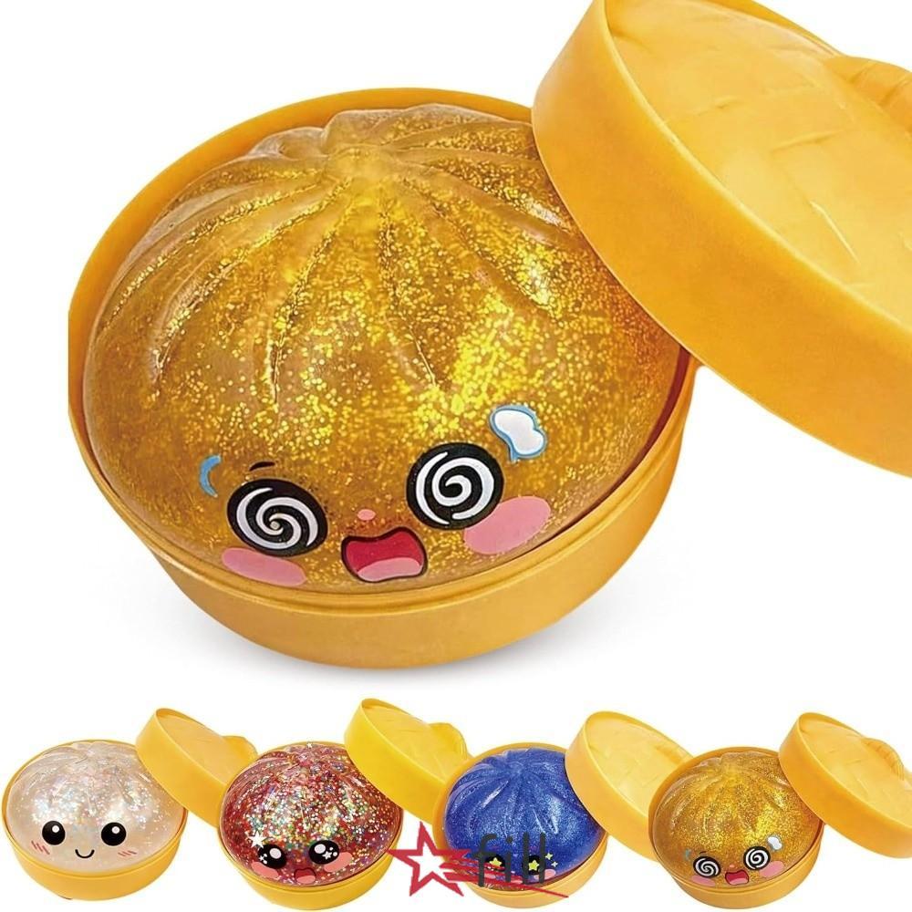 FILL เกี๊ยว Squishy ของเล่น, นุ่มนึ่งนึ่งยัดไส้ Bun Squishy Pinch Le, Slow Resilience Fidget Glitter Squishy ของเล่นบรรเทาความเครียดความวิตกกังวล