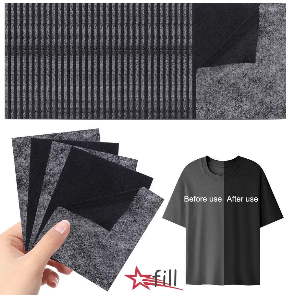 FILL 1/10 ชิ้นสีดําเสื้อผ้า Restorer แผ่น, ซักรีด Universal เสื้อผ้า Blackening ฟิล์ม, แบบพกพาใช้งานง่าย Anti Fade กระดาษย้อมสีดําสําหรับซักผ้า|เสื้อผ้าดํา ไบรท์เทนนิ่ง