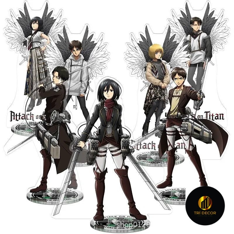 อะนิเมะ Standee รุ่นโจมตีบน Titan อะคริลิค Shingeki No Kyojin Levi Ackermam Study มุมอุปกรณ์ตกแต่งโต๊ะ