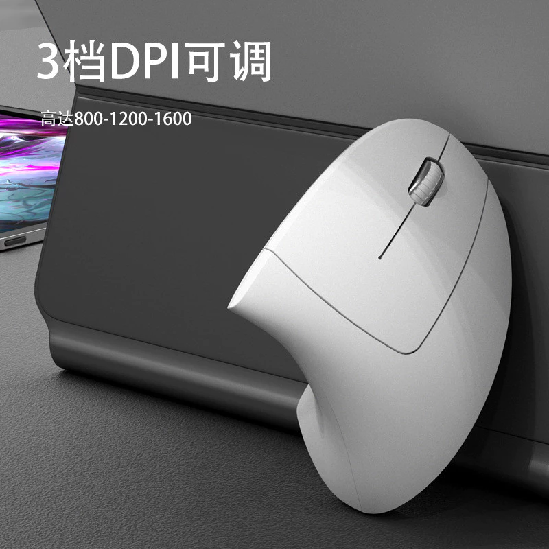เมาส์แนวตั้งไร้สาย Ergonomic สองโหมด USB สำหรับโน้ตบุ๊ก thumbnail 5