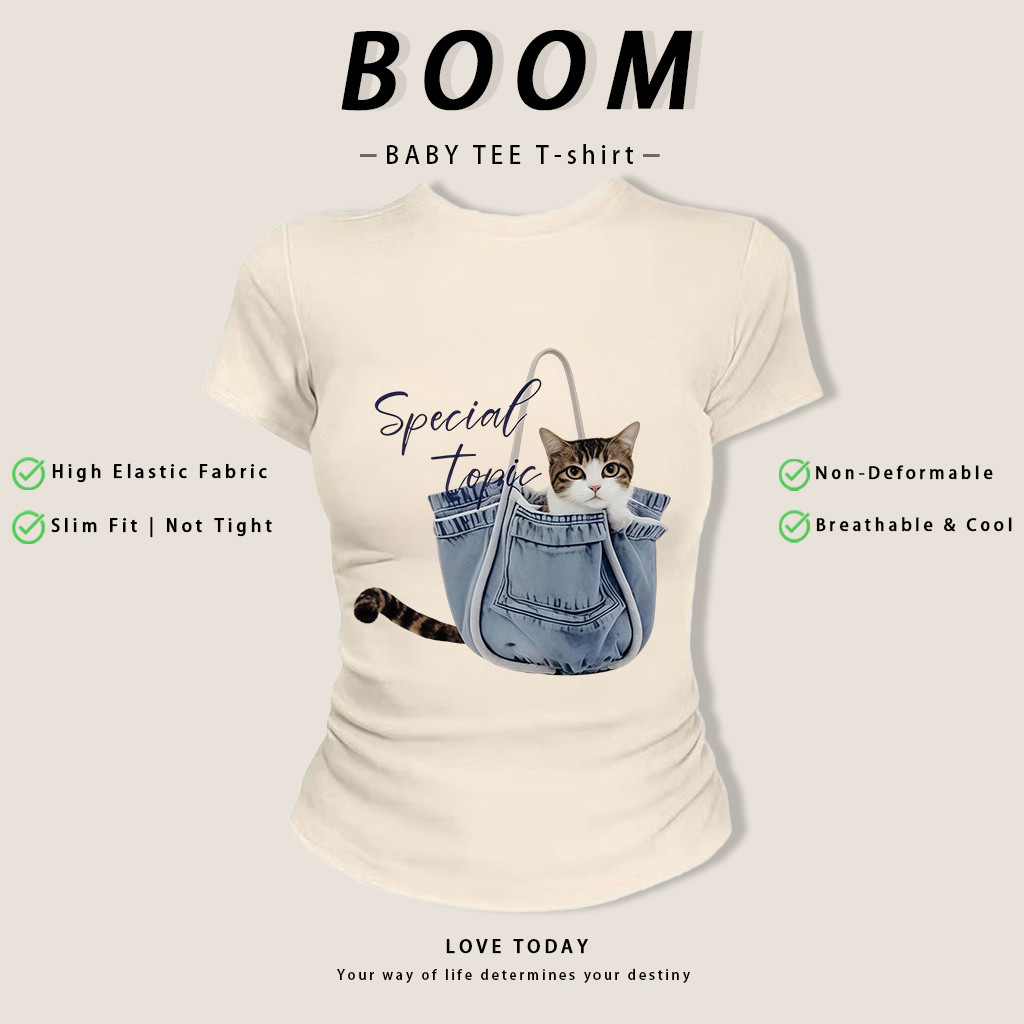 COD 24h ส่ง | BOOM เสื้อสายเดี่ยวคอแขวนสีขาว ลายดอกเดซี่องุ่นเก๋ๆ ทรงกระชับ ผ้ายืดนุ่ม ใส่สบาย