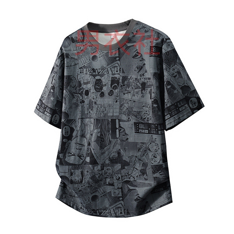 เสื้อยืดสำหรับผู้ชายไซส์ L-9XL ลายพรางแขนสั้น สไตล์ใหม่ฤดูร้อน