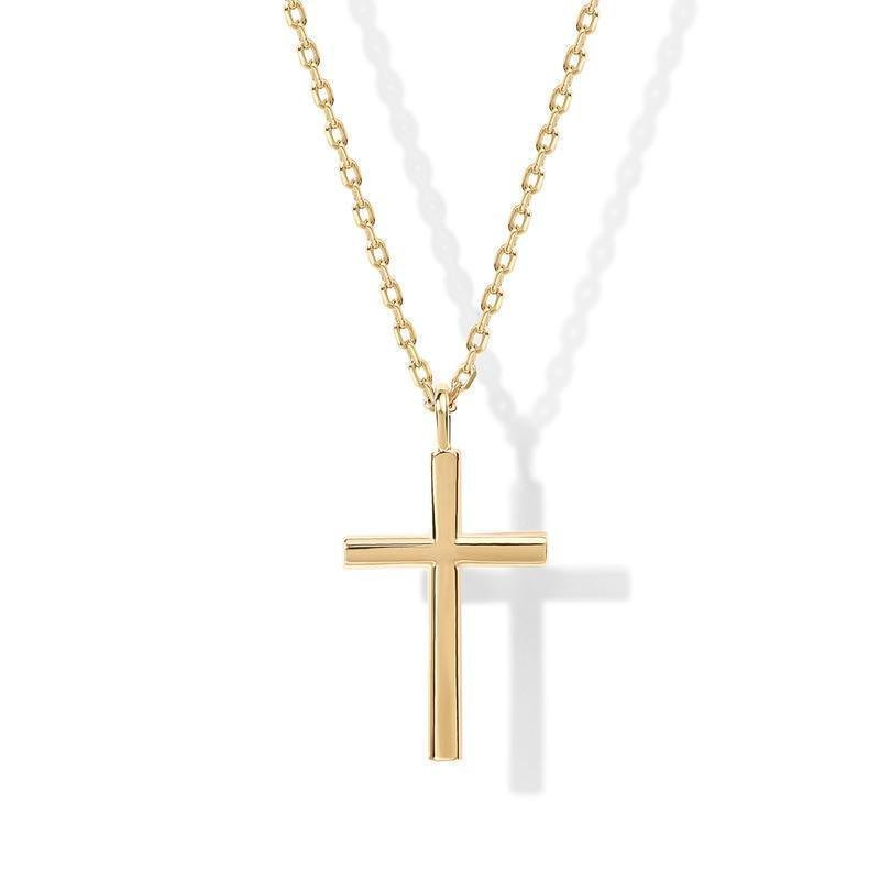 Pavoi สร้อยคอข้ามชุบทอง 14K ดีไซน์ Simple Layered Dainty Cross Pendant สำหรับผู้หญิง IVB5