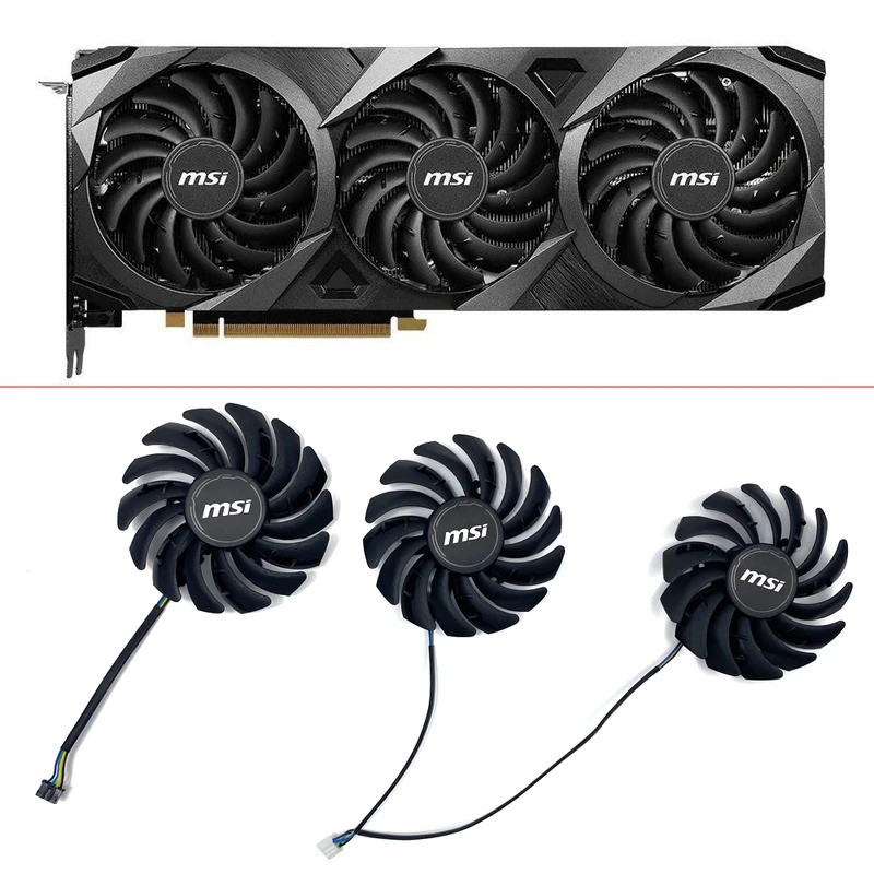 ใหม่พัดลมระบายความร้อน 87 มม.4pin PLD09210S12HH RTX3060 3070 3080 3090 GPU พัดลม Fro MSI RTX 3060TI 