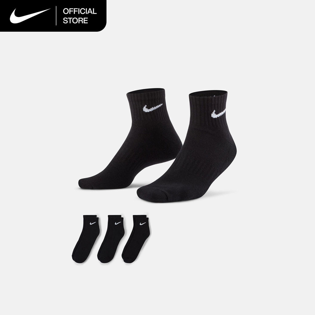 Nike Everyday Cushioned Training Ankle (3 Pairs) Socks - Black [SX7667-010]