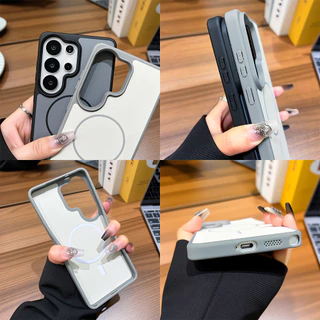 เคสแม่เหล็กชาร์จไร้สายแบบด้านสำหรับ For Samsung A57 A56 A37 A07 A26 A06 S26 S25 S24 S23 Ultra เคสโทรศัพท์กันกระแทก