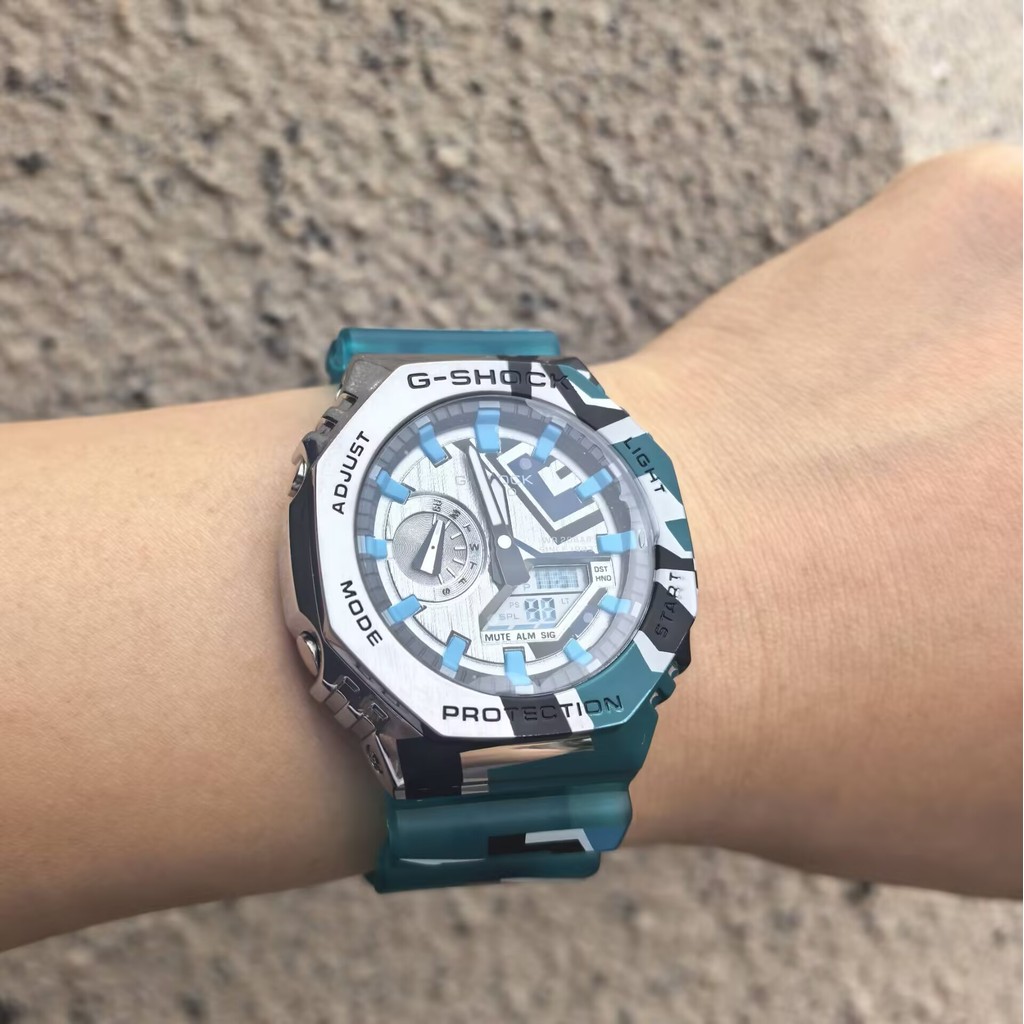 G//shock GM-2100 Series Street Spirit Line Series GM-2100SS-1ADR G-STEEL Sports Resin สายนาฬิกา b864