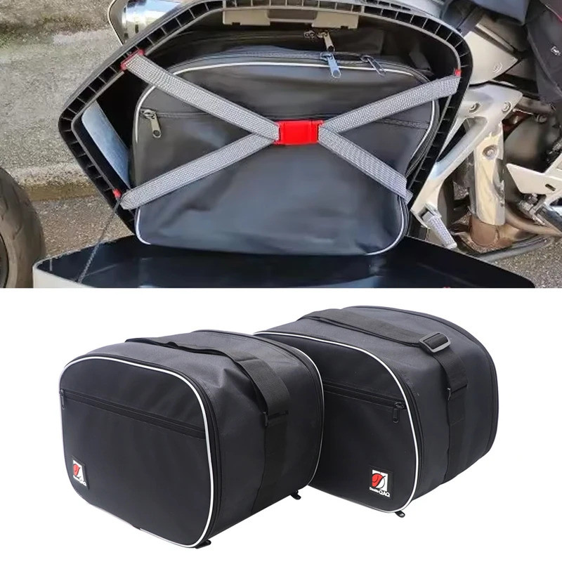 NJMOTO อุปกรณ์มอเตอร์ไซค์ กระเป๋าข้างสีดํา สําหรับกล่องเก็บของ GIVI V35 V35 Vario