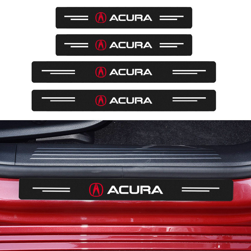 Rbon เส้นใยประตู Sill สติกเกอร์ป้องกัน 4 ชิ้นสําหรับ Acura MDX RDX Integra ADX ZDX TLX NSX