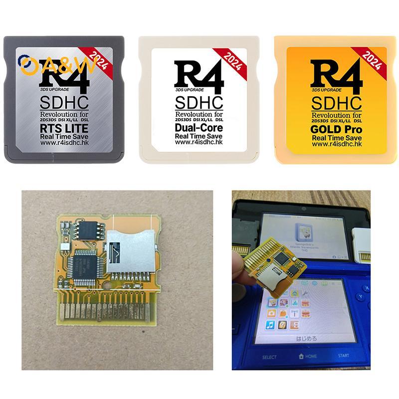 A & W 2024 สําหรับการ์ดเกม NDS สําหรับ R4I SDHC TF Card R4 SDHC Gold Pro การ์ดวิดีโอเกมการ์ดทองสีขาว