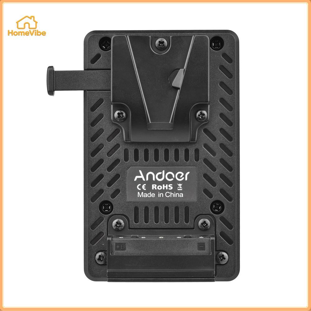 HomeVibe Andoer V-Lock แบตเตอรี่ V Mount แผ่น NP-F Dummy อะแดปเตอร์ในตัวชิปถอดรหัสเปลี่ยนสำหรับ Sony