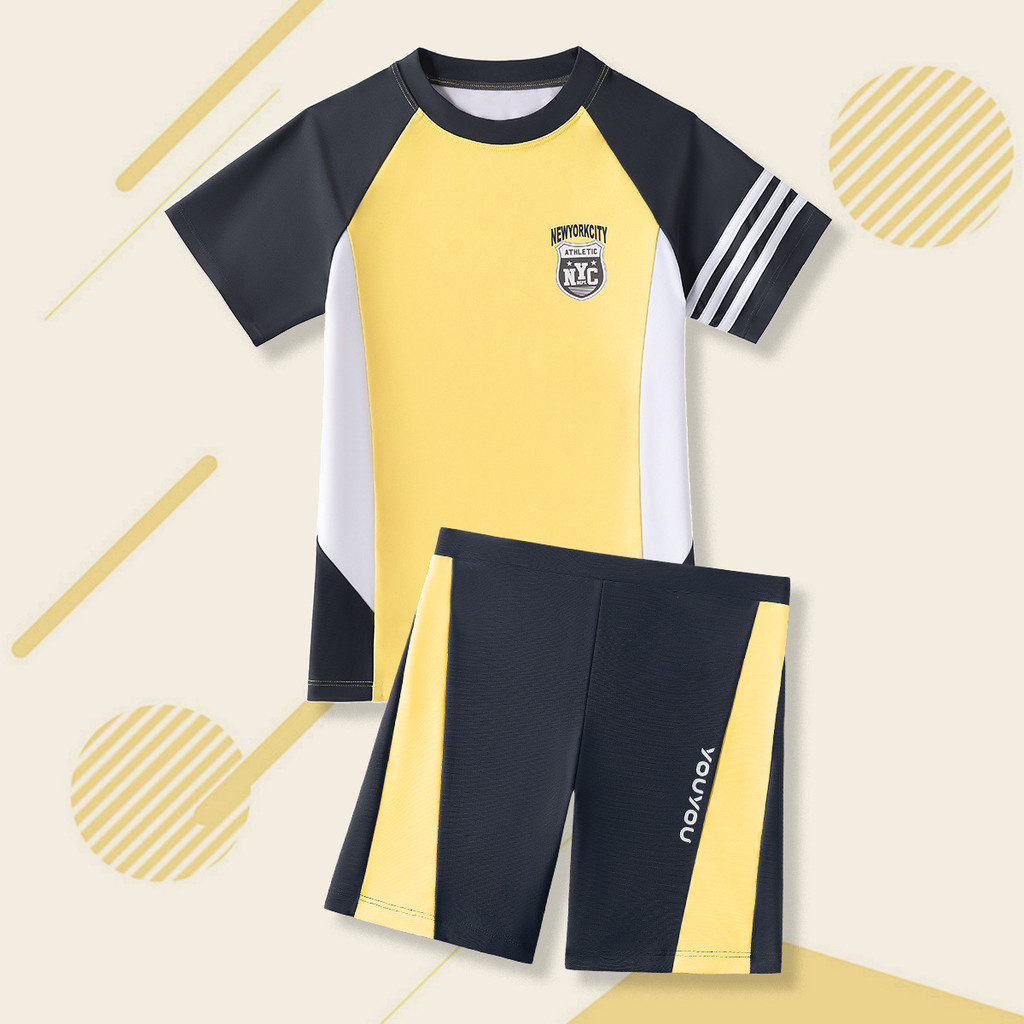 ชุดว่ายน้ำเด็กชาย แห้งเร็ว พุร้อน สไตล์ใหม่ เหมาะสำหรับเดินทางริมทะเล