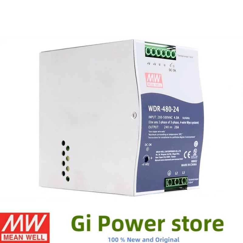 WDR-480 480W เอาต์พุตเดี่ยวอุตสาหกรรม DIN RAIL แหล่งจ่ายไฟ WDR-480-24 WDR-480-48 220 V/380 V ถึง 24 