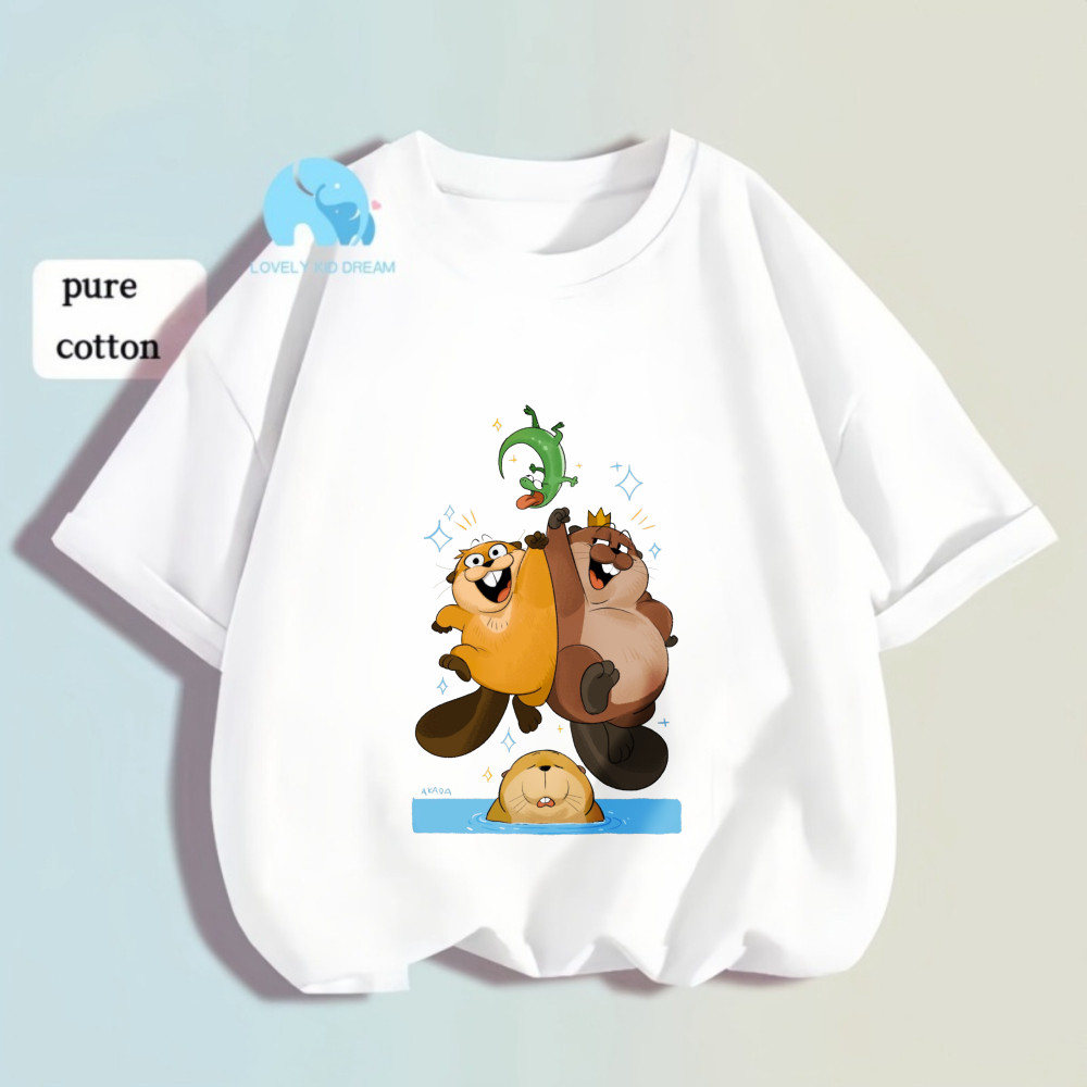 Hoppers Dis ney Hoppers Loaf Beaver Print Tee Baju Kanak-Kanak