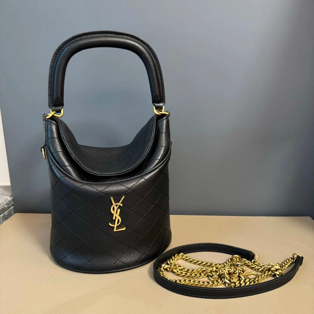 [Spring Travel Essential] YS24 Gaby Flip Bucket Bag ถือเฟรนช์ฟรายส์และของว่างอื่นๆ!Saint Laurent Sai