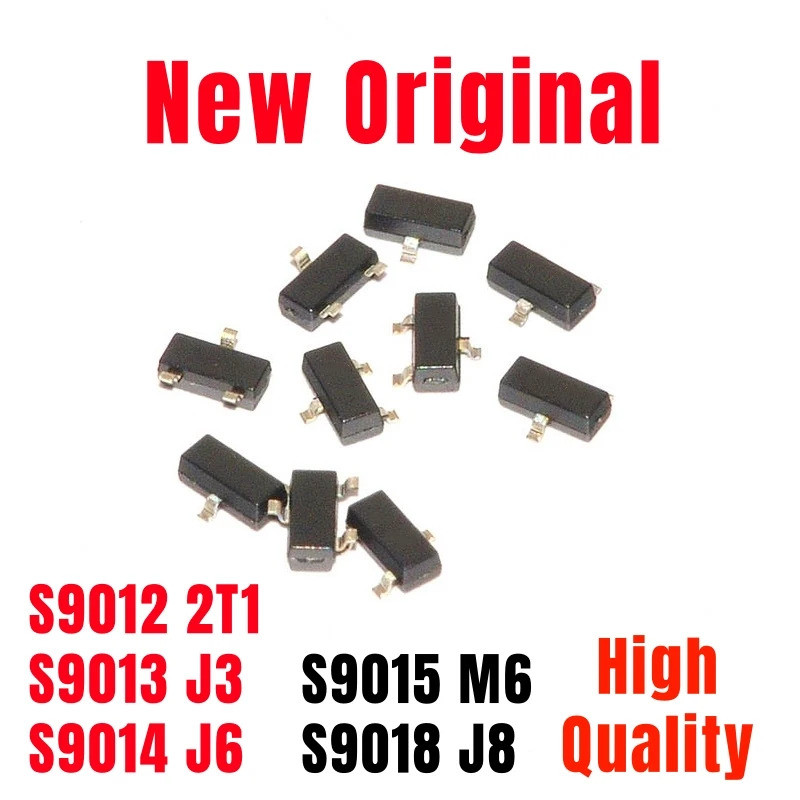 100PCS SMD ทรานซิสเตอร์ S9012 2T1,S9013 J3,S9014 J6,S9015 M6,S9018 J8 NPN/NP ทรานซิสเตอร์พลังงานต่ํา