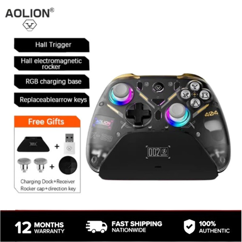 AOLION K20 Hall เกมไร้สาย handle1k อัตราคืนด้ามจับ RGB พร้อมฐานชาร์จอัจฉริยะ