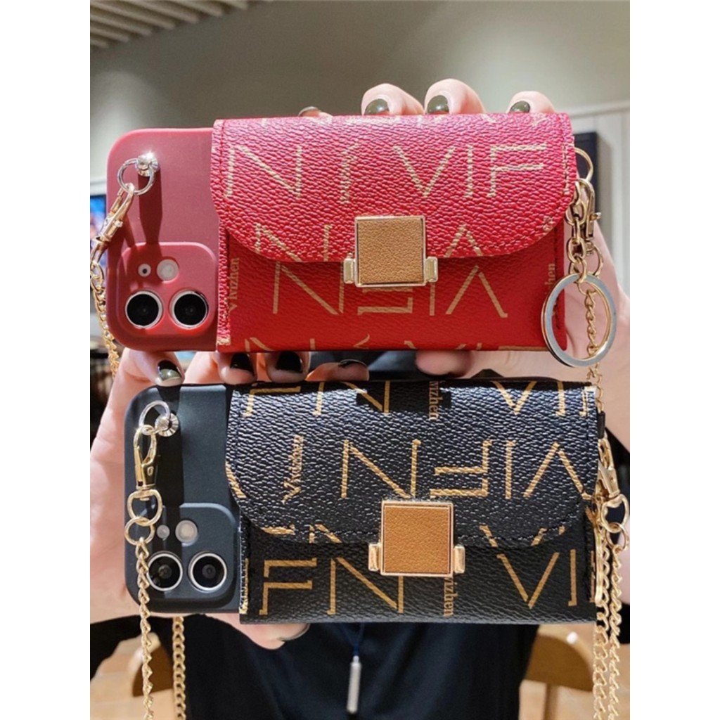 การ์ด FM กระเป๋าใส่เหรียญเหมาะสําหรับ Apple 17pro เคสโทรศัพท์ iphone16promax Influencer 13 Crossbody