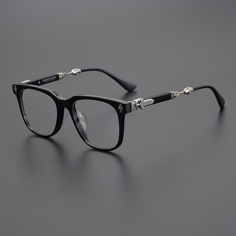 7OPE Chrome hearts Handmade Retro Plate Art กรอบแว่นตา Big Face Cross Chrome hearts Full Frame สามาร