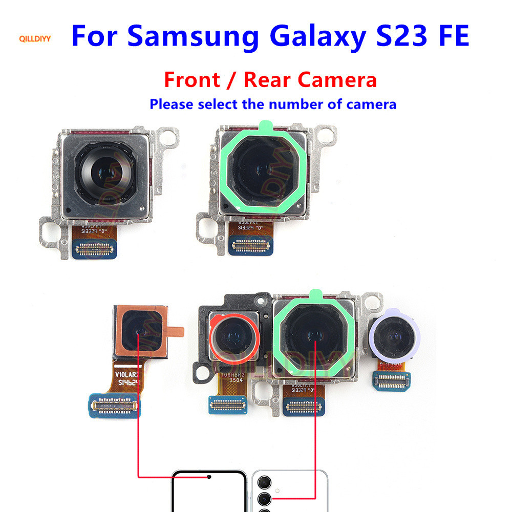 กล้องหลักด้านหลังสําหรับ Samsung Galaxy S23 FE S711U S711 SM-S711B ด้านหน้า Samll Facing ด้านหลังกล้