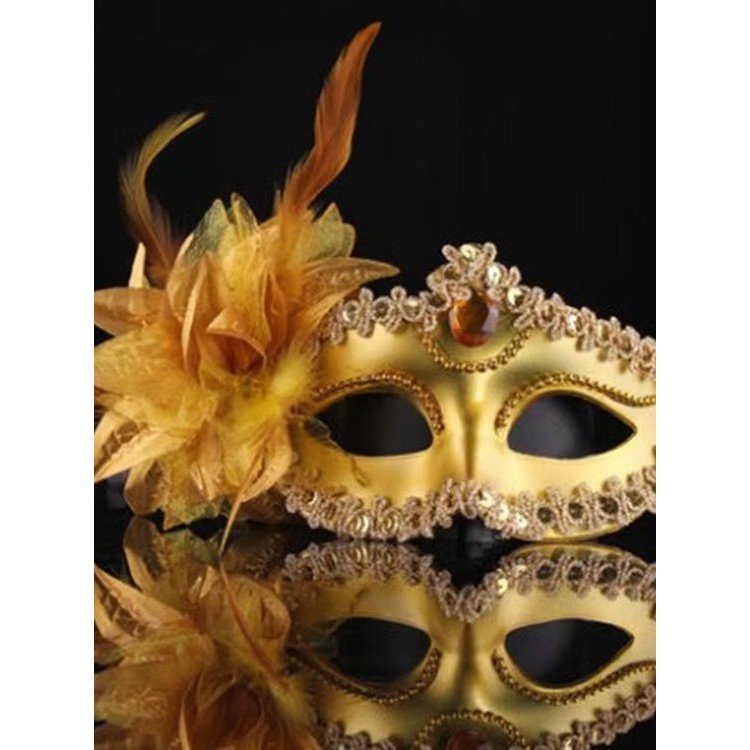 DIY Venice Princess Feather Mask Ladies Halloween Ball Makeup Show Headgear