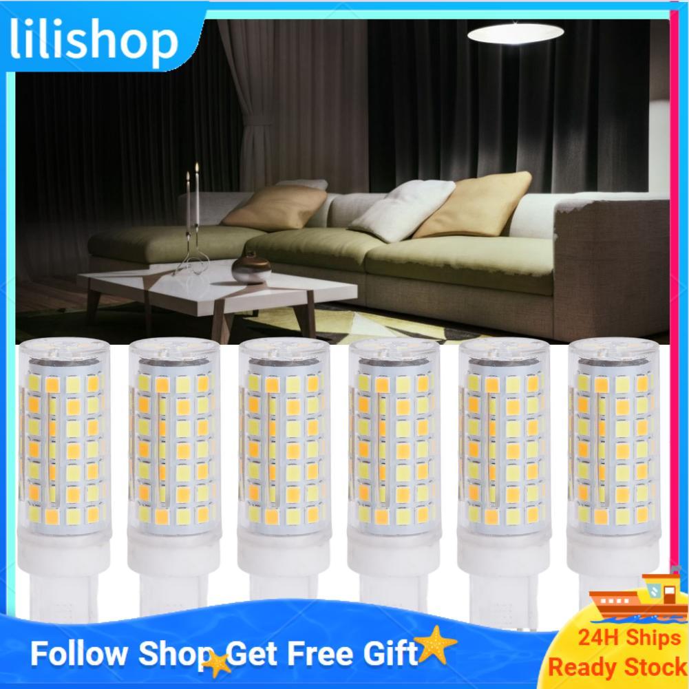 Lilishop หลอดไฟ LED 9W 220V หรี่แสงได้ประหยัดพลังงาน G9 6 ชิ้น 90LED สำหรับโคมระย้า