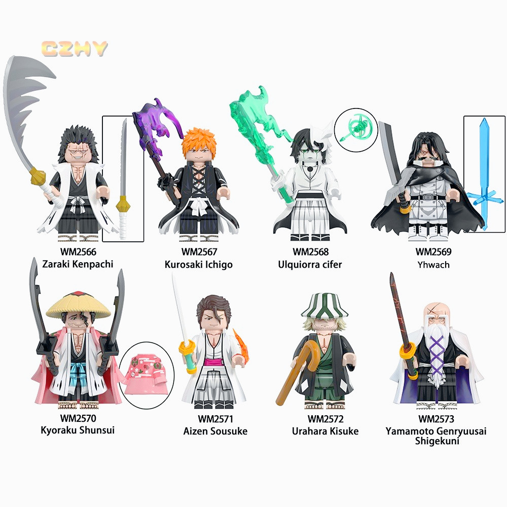 อะนิเมะ BLEACH Hitsugaya Kurosaki Kuchiki Minifigs Building Blocks ของเล่นสําหรับของขวัญเด็ก WM6164