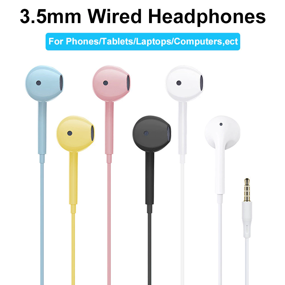 Summer หูฟังมีสาย 3.5mm มีไมโครโฟน ควบคุมเพลงได้