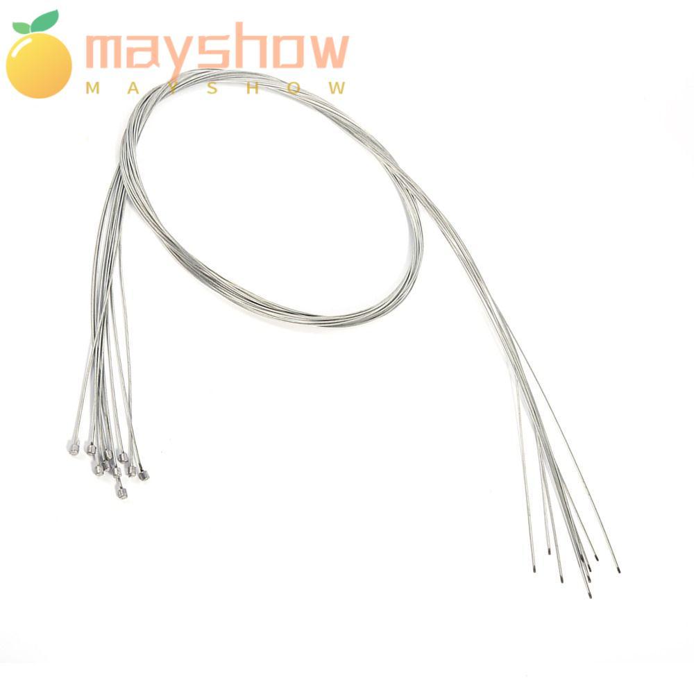 MAYSHOW 10 ชิ้นจักรยานเสือหมอบสายเกียร์,เงินสังกะสีชุบสายด้านในสําหรับจักรยานสแตนเลส Shifter สายสําห