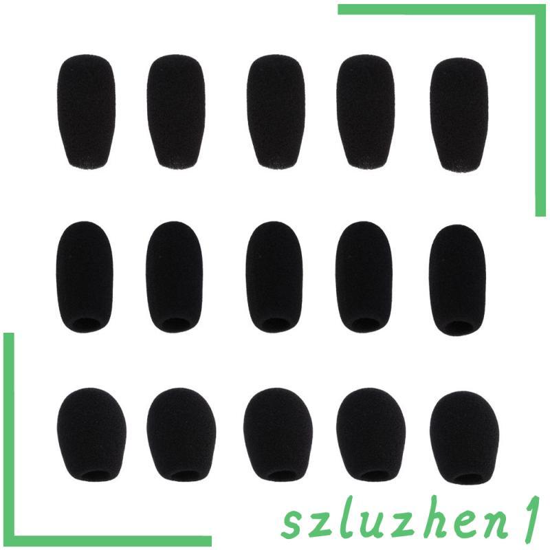 [Szluzhen1] 5 ชิ้น Conference ไมโครโฟนฟองน้ําครอบคลุมกระจกหน้ารถลม Muffs สีดํา