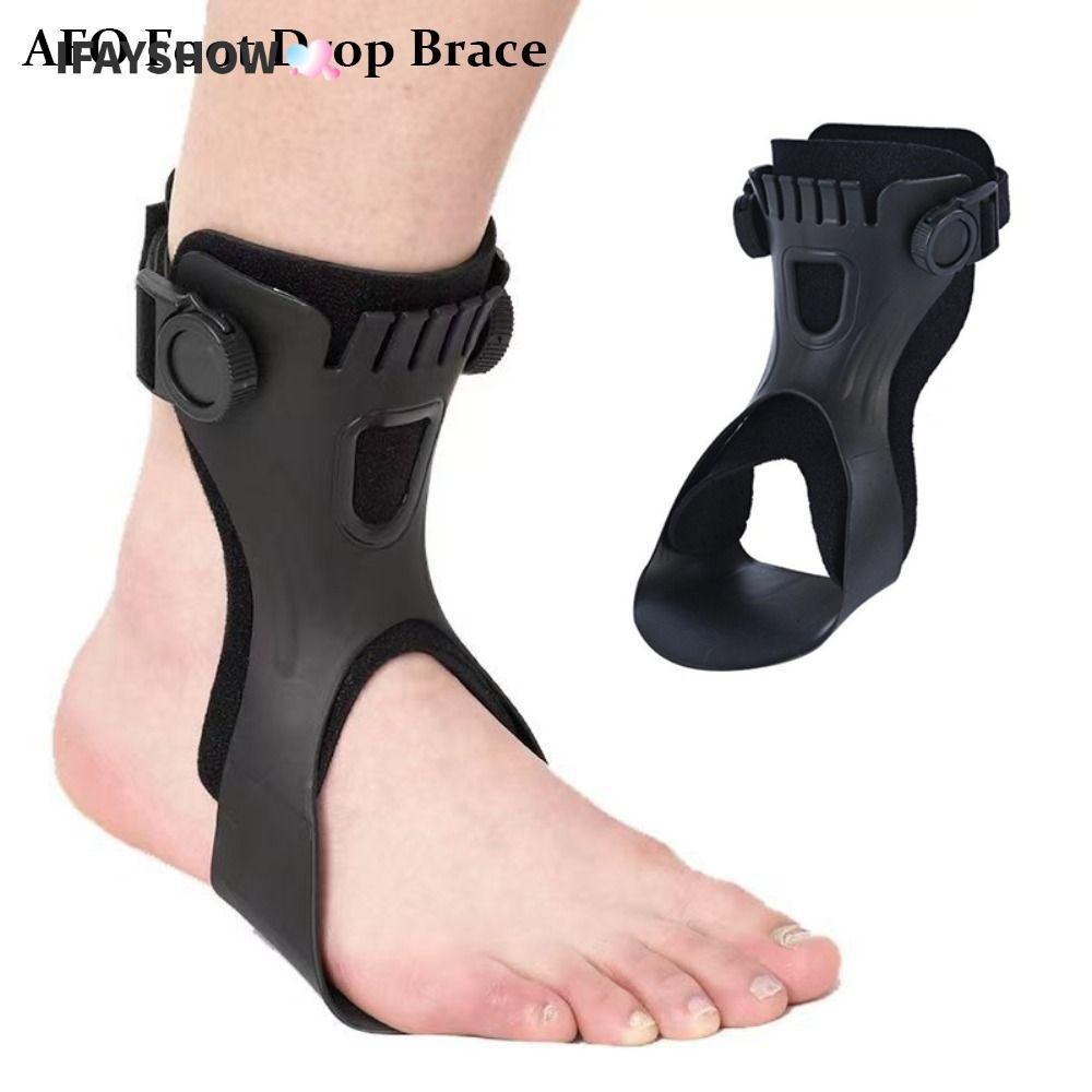 IFAYSHOW ข้อเท้ารั้งสนับสนุน,น้ําหนักเบาที่มองไม่เห็น AFO Foot Drop Brace,กายภาพบําบัด Varus เท้าแก้ไข Pain Relief ปรับ Buckle Drop Foot Brace สําหรับเดิน