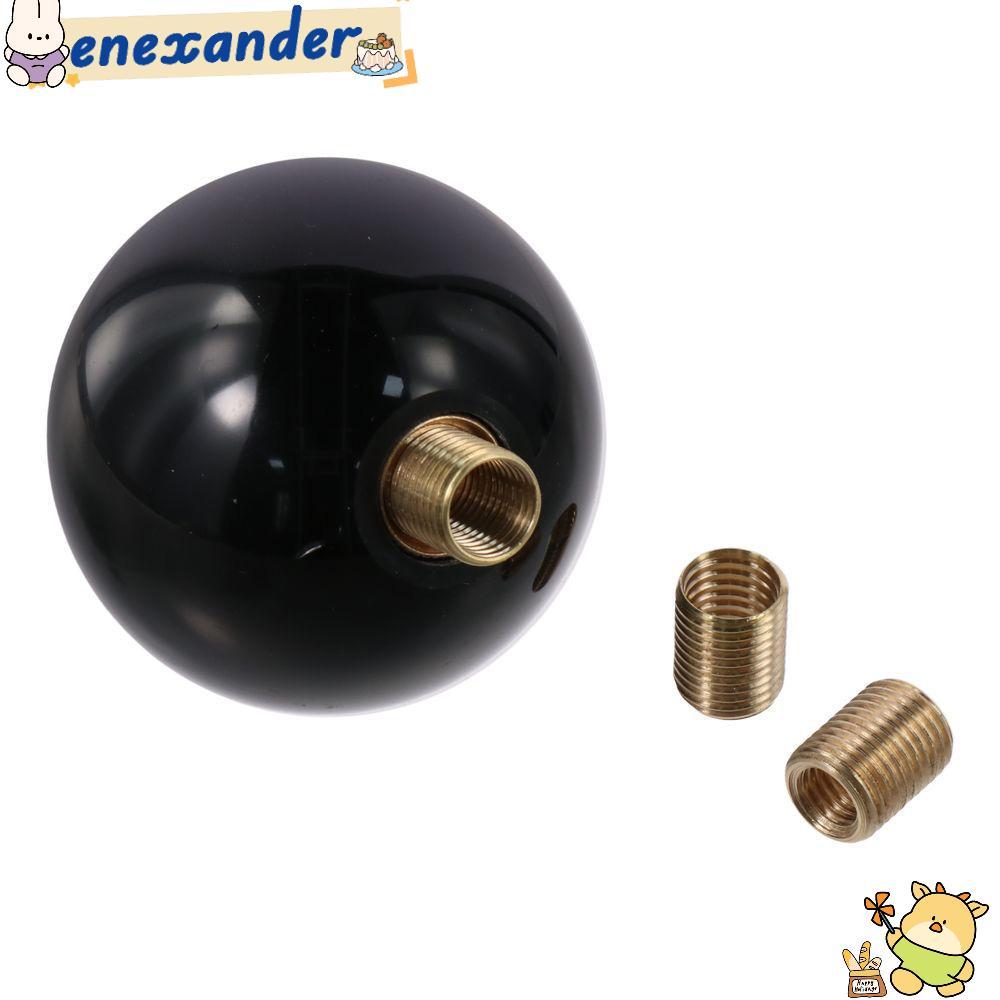 EXER ที่จับเกียร์ธรรมดา 8 รูป, ปุ่มปรับบอลกลมสีดําอะคริลิค 5 6 สปีดเกียร์ Shifter Knob ใช้งานง่าย 2.1*2.1 นิ้ว 3 อะแดปเตอร์สําหรับรุ่นเกียร์ธรรมดาส่วนใหญ่