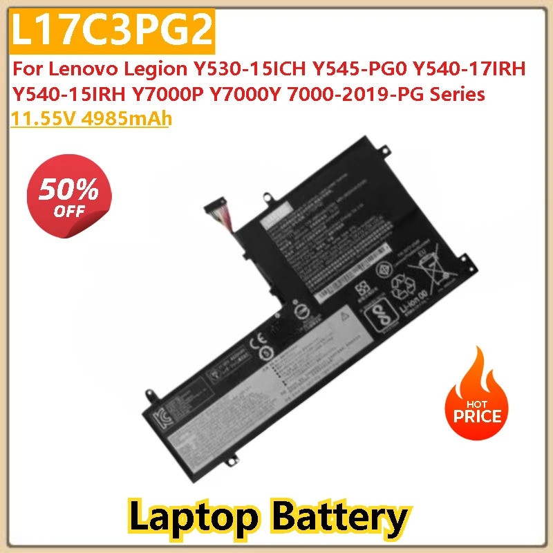 11.55V 4985mAh L17C3PG2 แบตเตอรี่แล็ปท็อปสําหรับ Lenovo Legion Y7000 1060 Y7000P Y530 Y730 L17M3PG2 