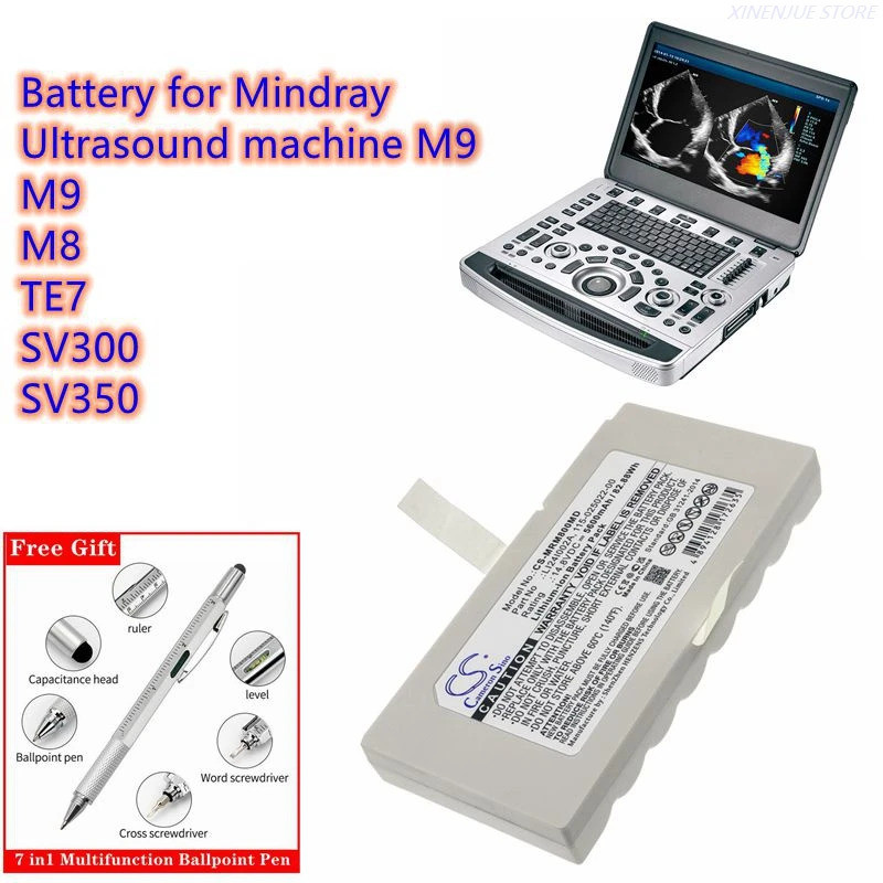แบตเตอรี่ทางการแพทย์ 14.8V/5600mAh LI24I002A, 115-025022-00 สําหรับเครื่อง Mindray Ultrasound M9, M8