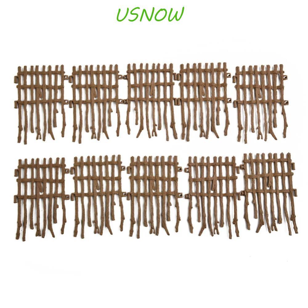 USNOW จําลองฟาร์ม Ranch รั้ว DIY, การตกแต่งขนาดเล็กจําลองรั้ว Ranch, Mini Garden Decor รั้วอุปกรณ์เส