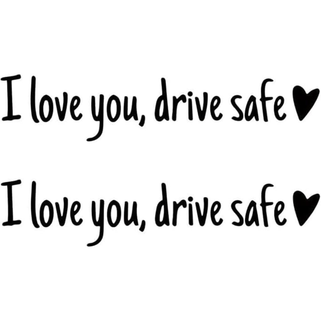 2PCS I Love You ขับรถปลอดภัยกระจกสติกเกอร์, ไดรฟ์ปลอดภัย I Love You กระจกมองหลัง,I L-ove You สติกเกอ