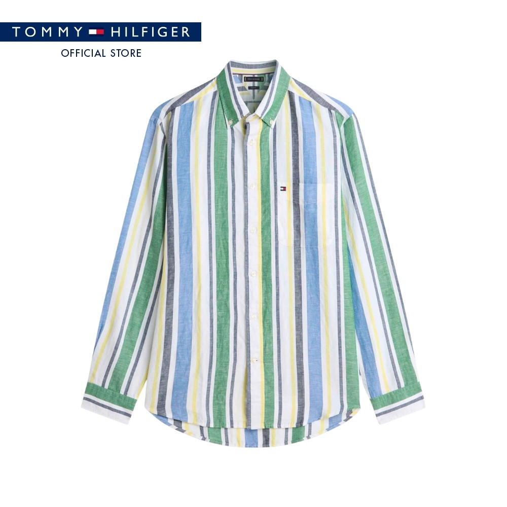 Tommy Hilfiger เสื้อเชิ๊ต ผู้ชาย รุ่น MW0MW42454 0CD - สีหลากสี ทรง Regular