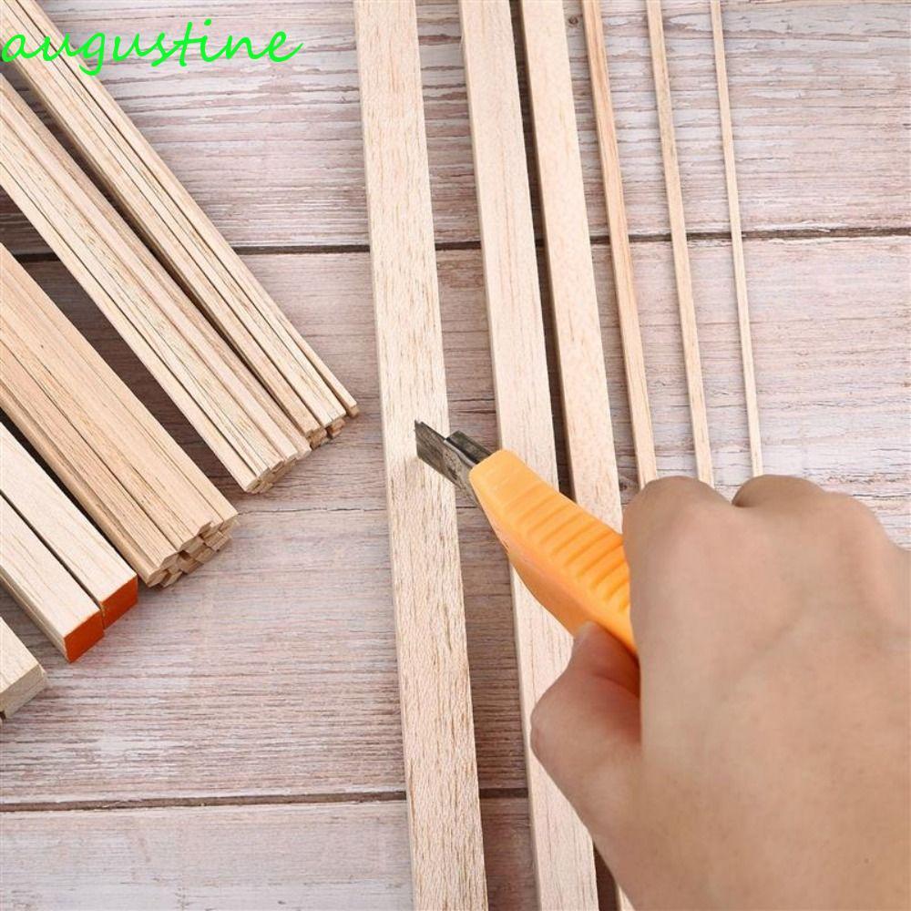 AUGUSTINE Balsa ไม้หัตถกรรมสําหรับของเล่นรุ่นทําวัสดุชิปไม้หัตถกรรมอุปกรณ์เสริมอาคารแกะสลักหัตถกรรม