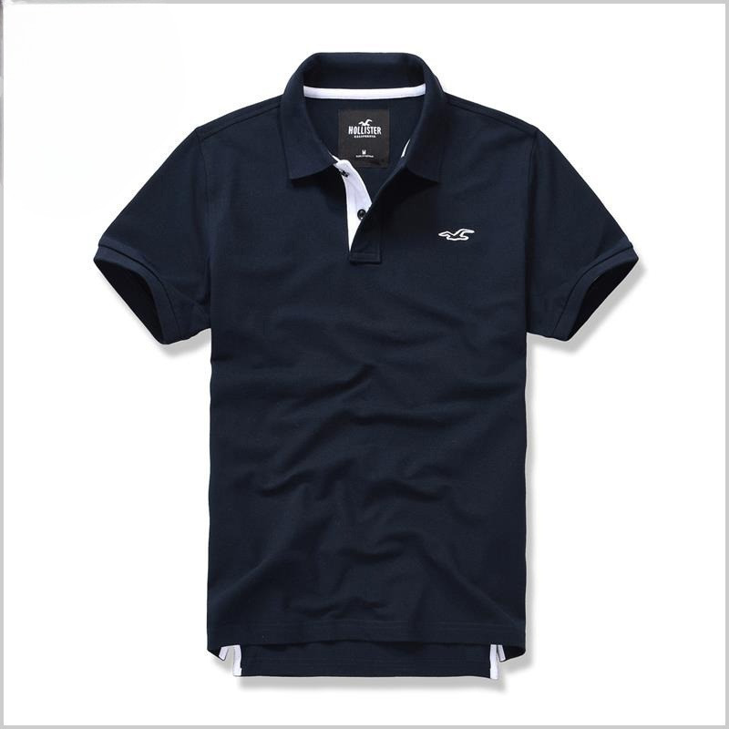 American Street Style Hollister เสื้อโปโลคลาสสิกผ้าฝ้ายนุ่มสําหรับผู้ชายพร้อม Seagull & HCO Print Co