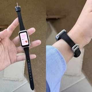 สายหนังสําหรับ Huawei Band 11 10 9 8 สร้อยข้อมือหรูหราสําหรับนาฬิกา Huawei Fit 5 5pro Fit3 2 สายรัดข้อมือทดแทน