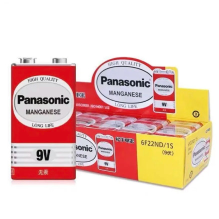 5/10/20 pcs original Panasonic 9V Manganese Battery แบตเตอรี่ 9V ถ่านแดง 6F22ND 600mah Alkaline and Carbon รับประกัน 1ปี