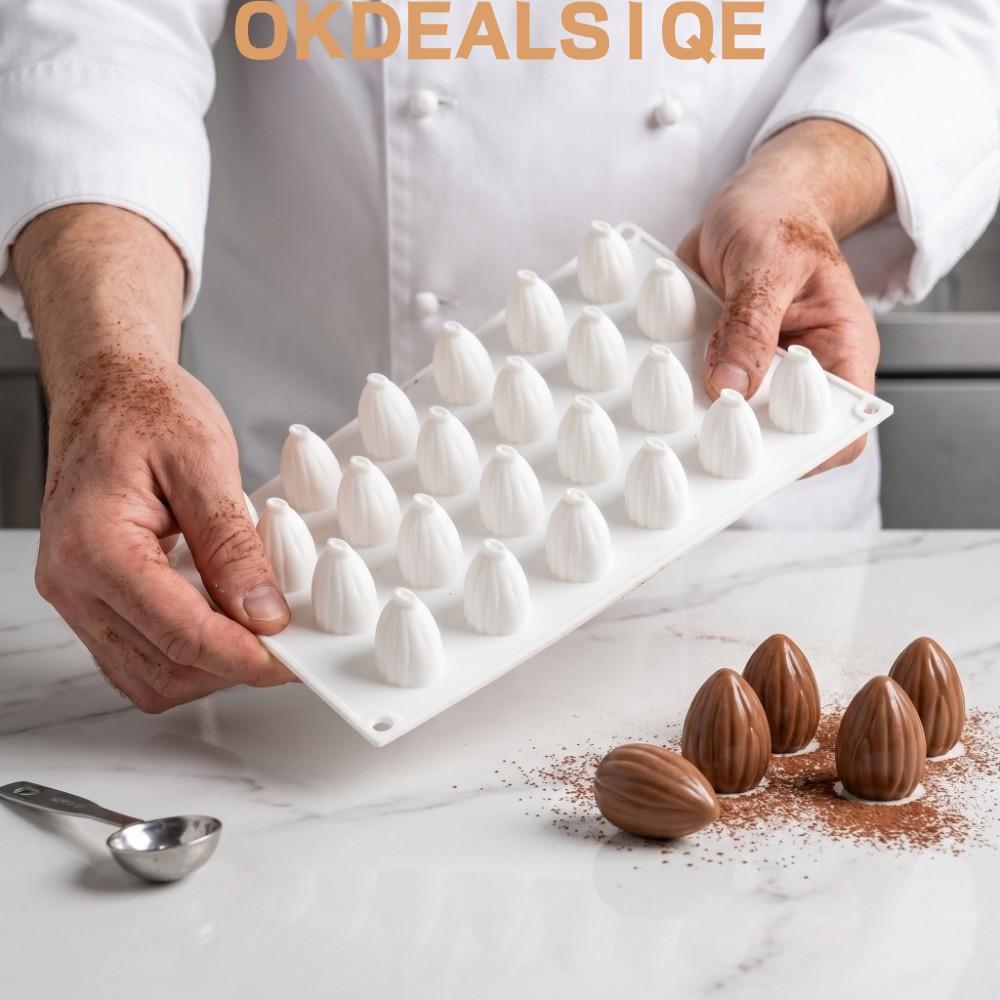 OKDEALS1QE อัลมอนด์พีชช็อกโกแลตแม่พิมพ์, 15 ช่องซิลิโคนมูสเค้กแม่พิมพ์,Reusable Peach Lemon Non-Stick DIY ขนมแม่พิมพ์สําหรับขนมเบเกอรี่