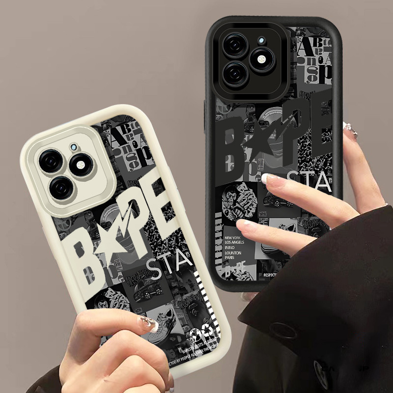 เคสโทรศัพท์แบบนุ่มสําหรับ Infinix Smart 9 HD Tecno POP 9 Spark Go 1 Spark Go 2025 ป้ายยี่ห้อ Graffit