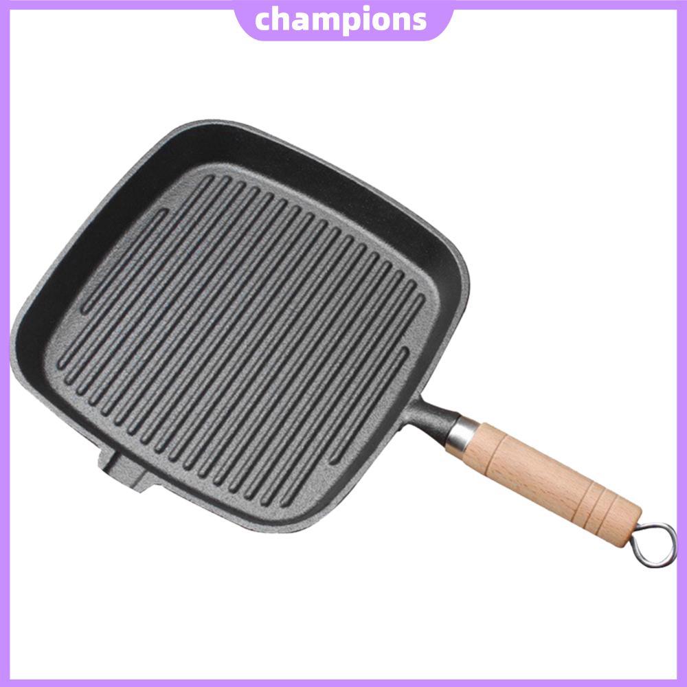Iron Skillet สเต็กหม้อทอดไม่เคลือบ Non-stick สเต็ก Skillet สําหรับตั้งแคมป์ [แชมเปี้ยน.th]