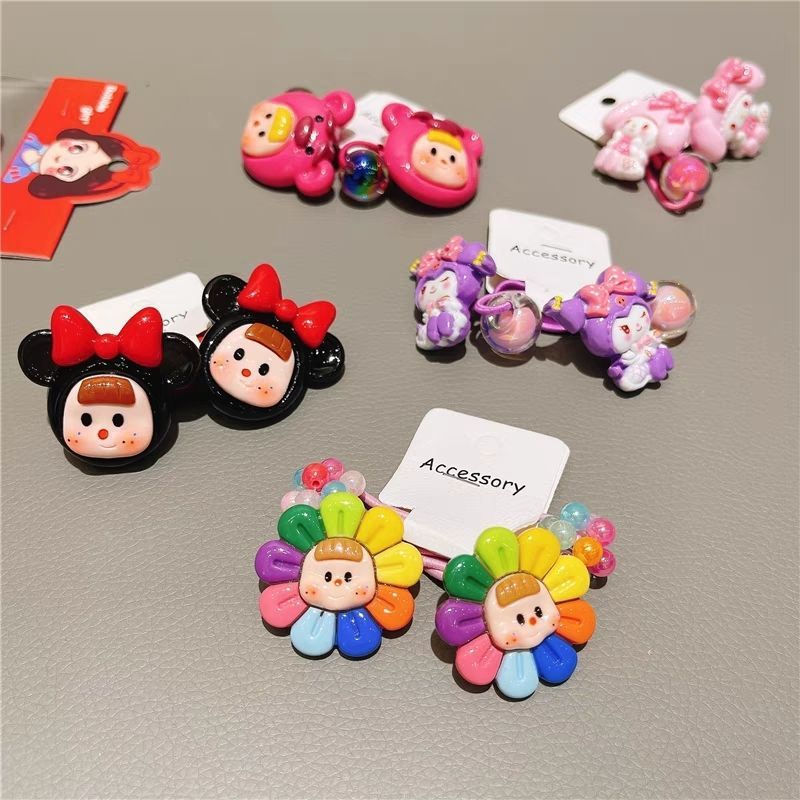 JUA Children's hair accessories, cute Kuromi cartoon hair ties, girls' hair bands, girls' hair acces